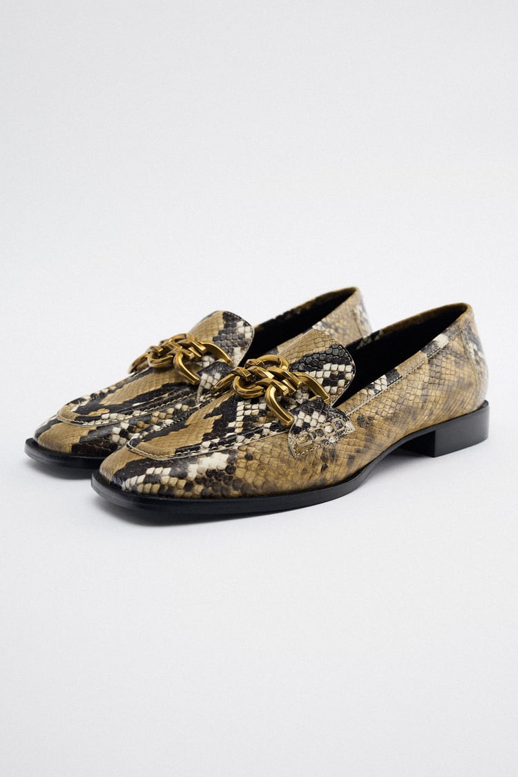 ANIMAL PRINT LEATHER MOCCASINS