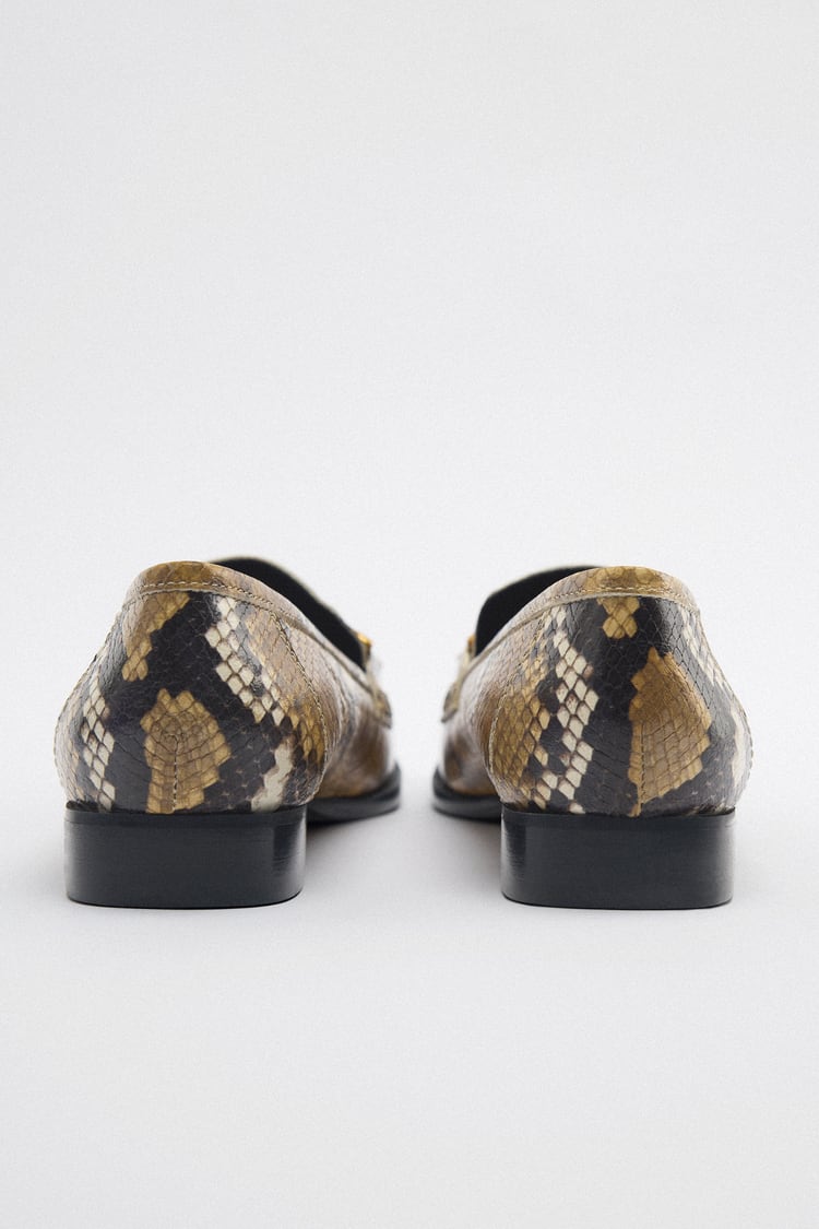 ANIMAL PRINT LEATHER MOCCASINS