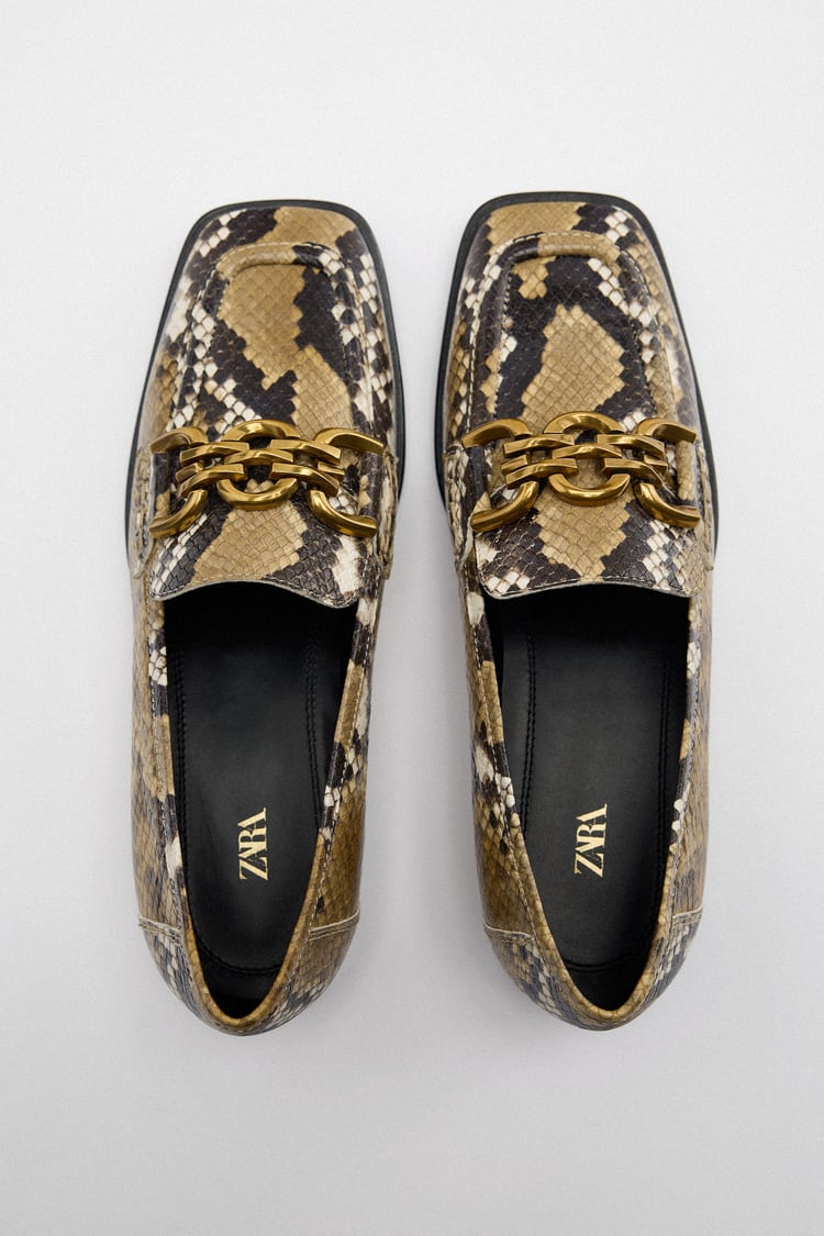 ANIMAL PRINT LEATHER MOCCASINS